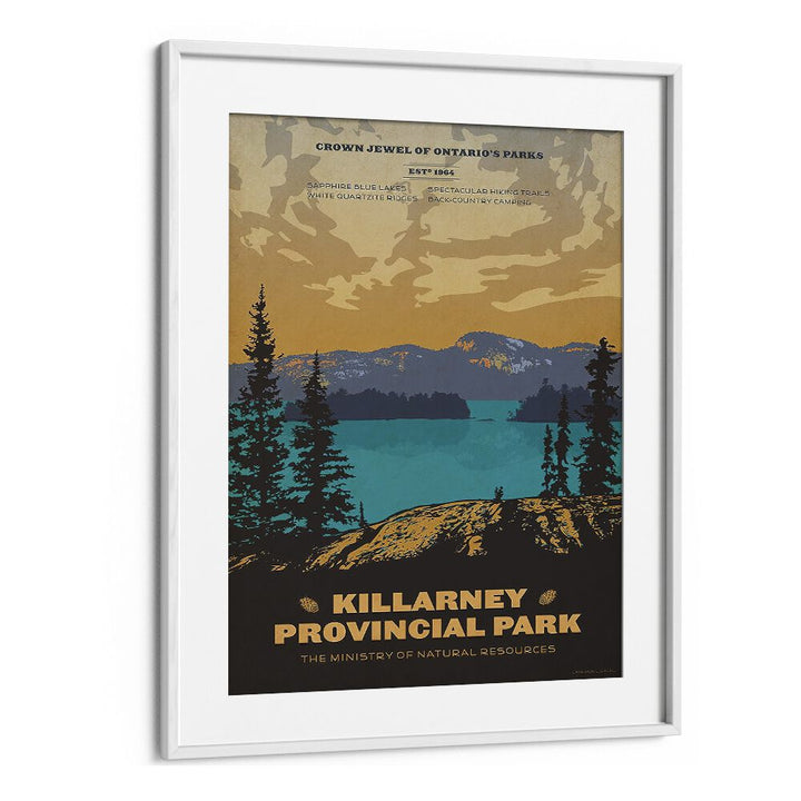 Ontario Retro Vintage Travel Vintage Travel Posters in White Frame With Mount