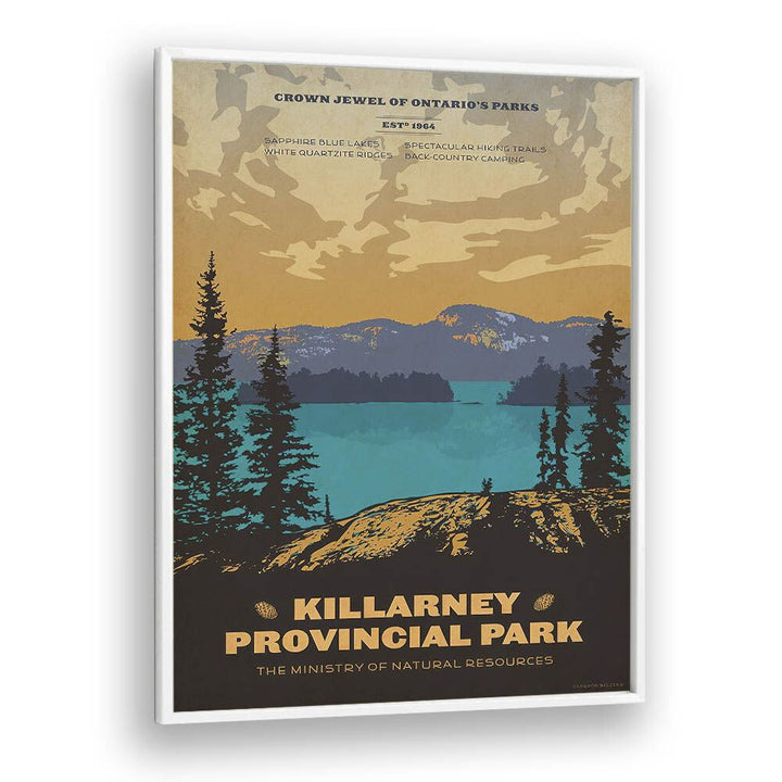 Ontario Retro Vintage Travel Vintage Travel Posters in White Plain Frame