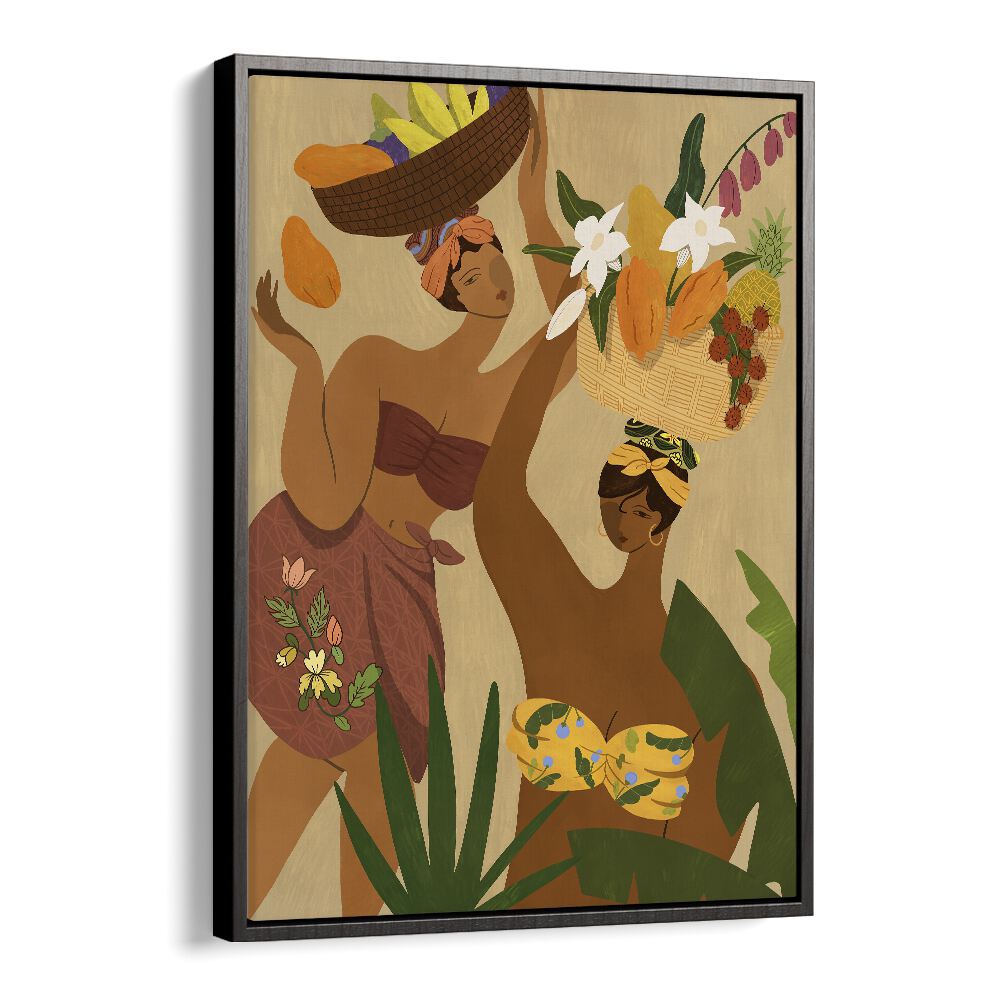 Opps Papaya By Arty Guava Wall Art Prints in Black Floater Frame