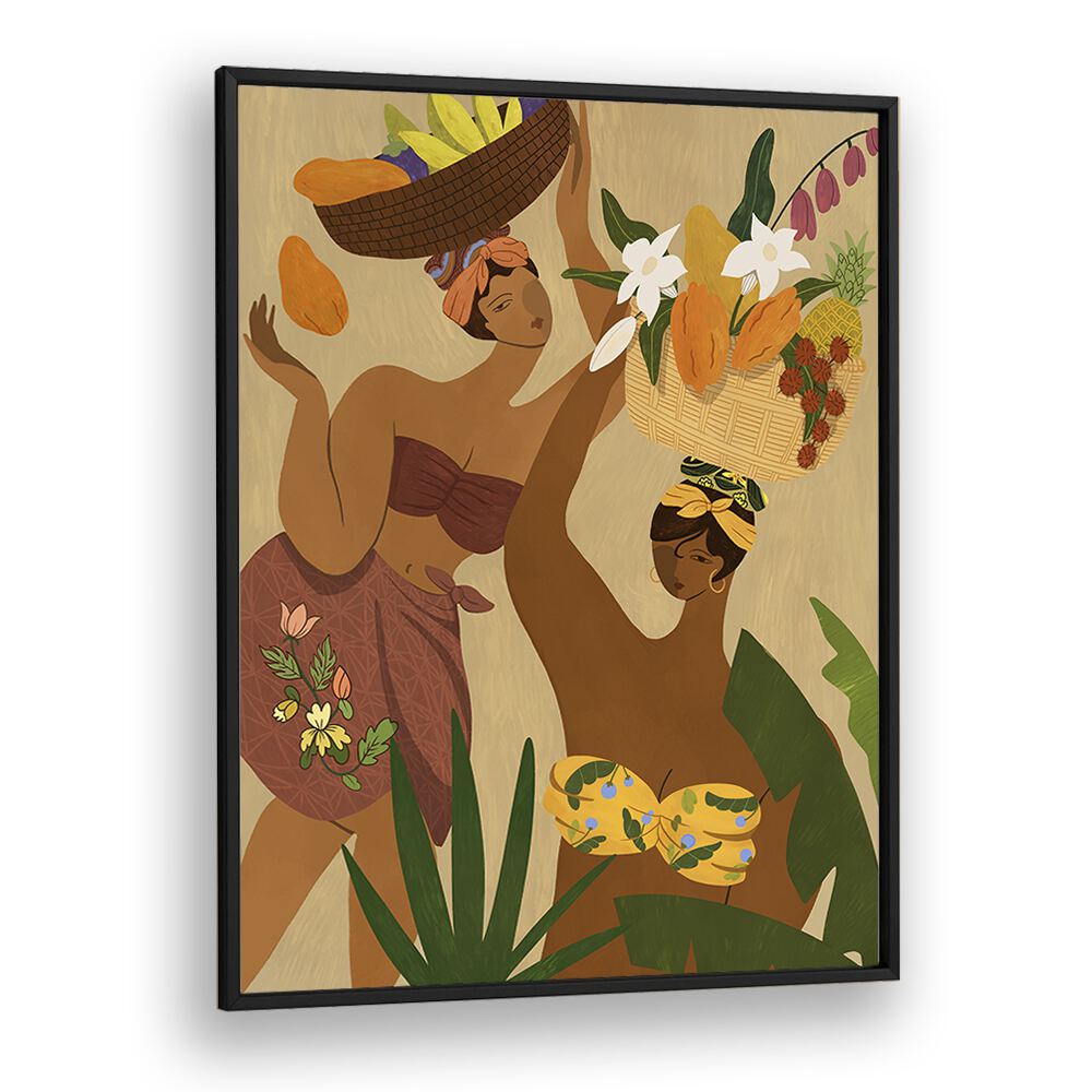 Opps Papaya By Arty Guava Wall Art Prints in Black Plain Frame