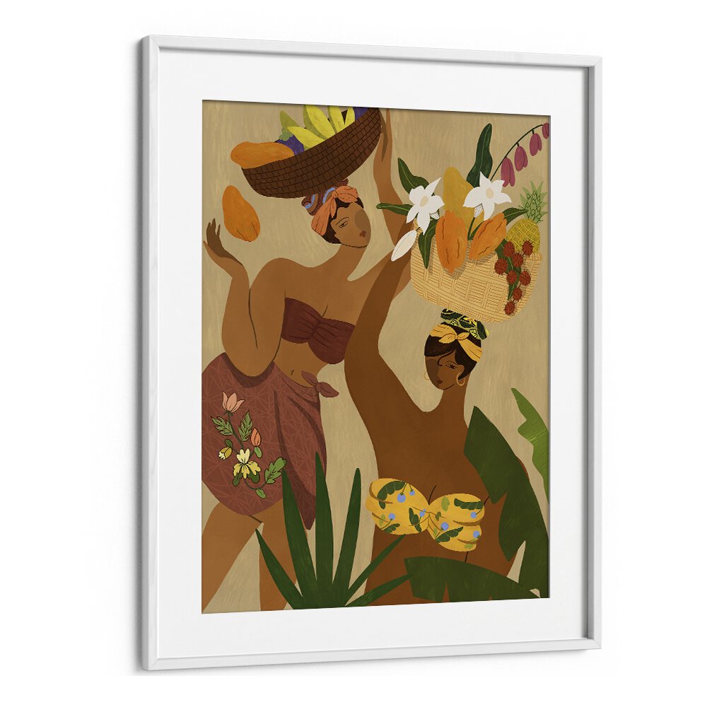 Opps Papaya By Arty Guava Wall Art Prints in White Frame With Mount