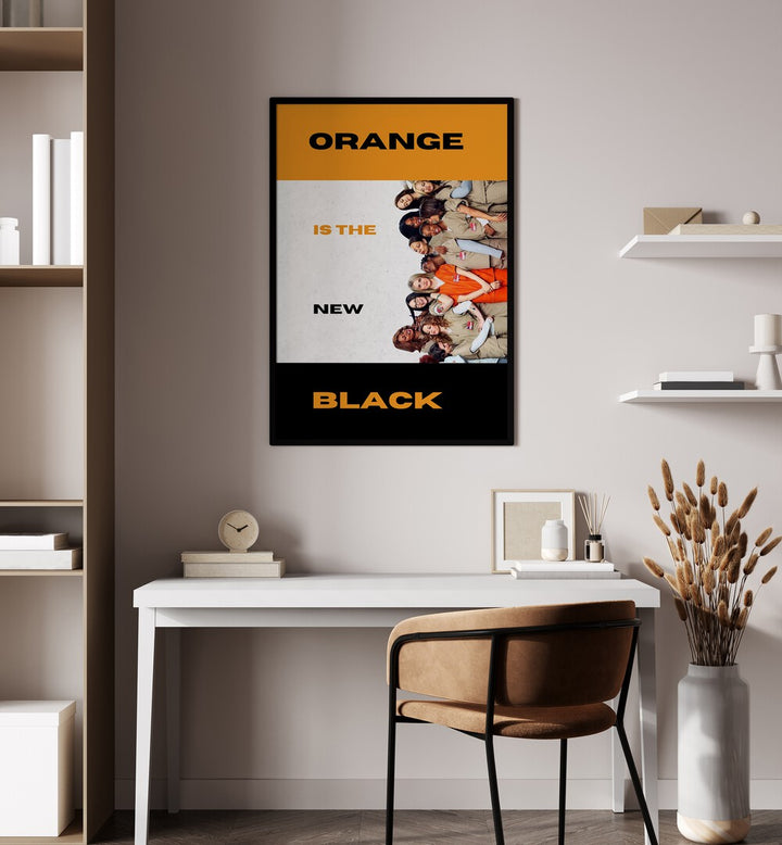 Orange Is The New Black by Grishma Korjani Movie Posters Artwork I Placed on a wall In A Living Room