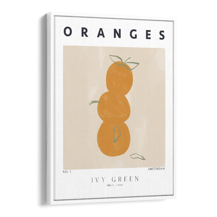 Oranges By Ivy Green Kitchen Art Prints in White Floater Frame