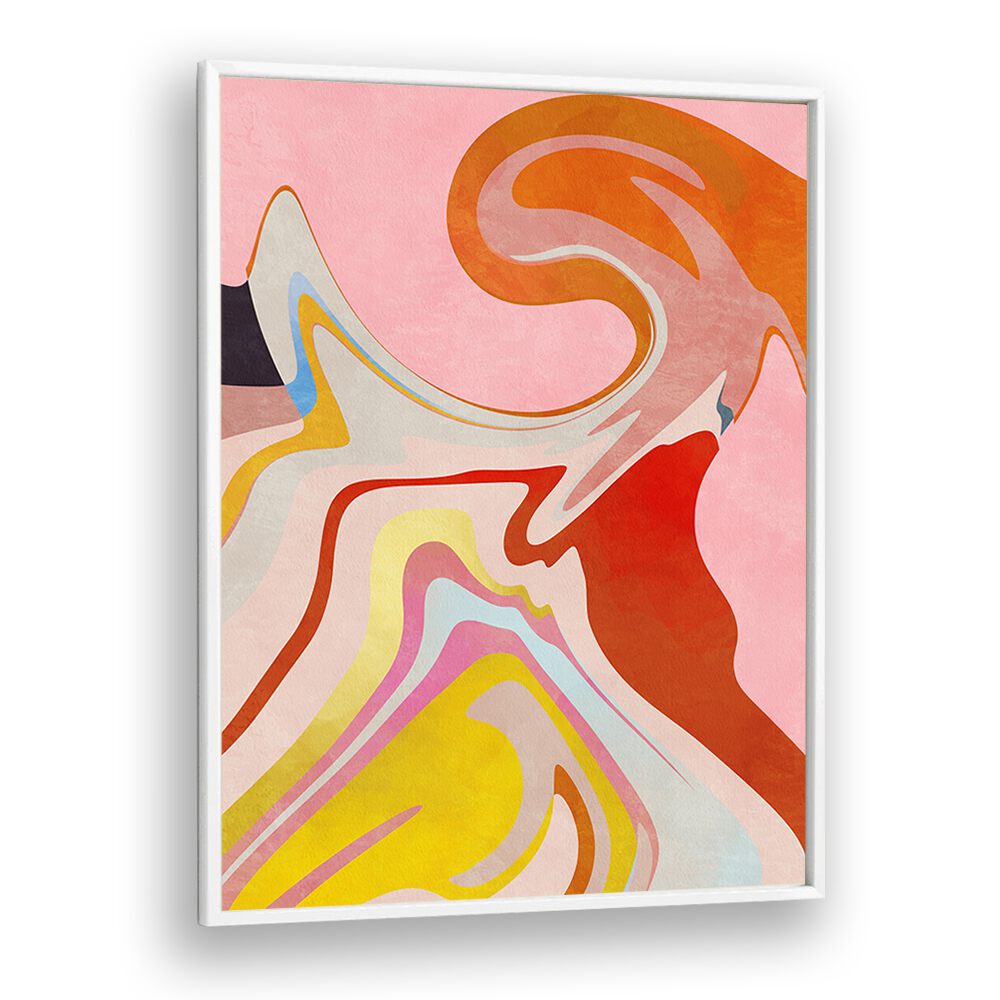 Organic Bauhaus Waved II By Ana Rut Bre Landscape Art Prints in White Plain Frame