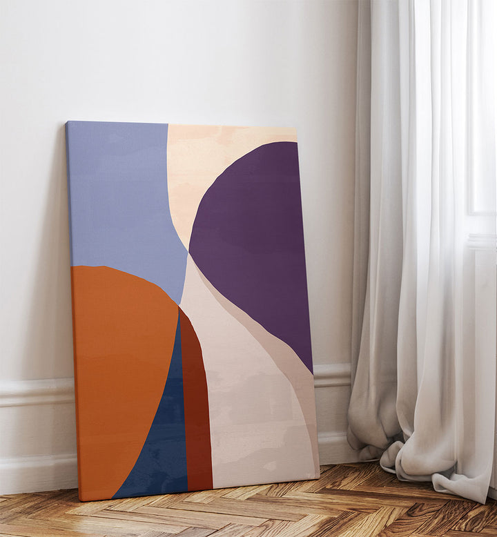 ORGANIC FORMS IN EARTHY AND BLUE TONES , ABSTRACT PAINTINGS