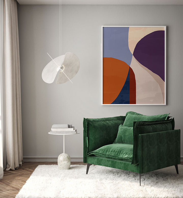 ORGANIC FORMS IN EARTHY AND BLUE TONES , ABSTRACT PAINTINGS