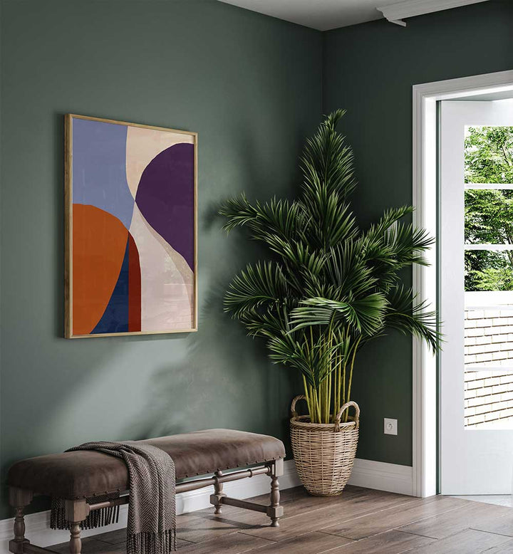 ORGANIC FORMS IN EARTHY AND BLUE TONES , ABSTRACT PAINTINGS