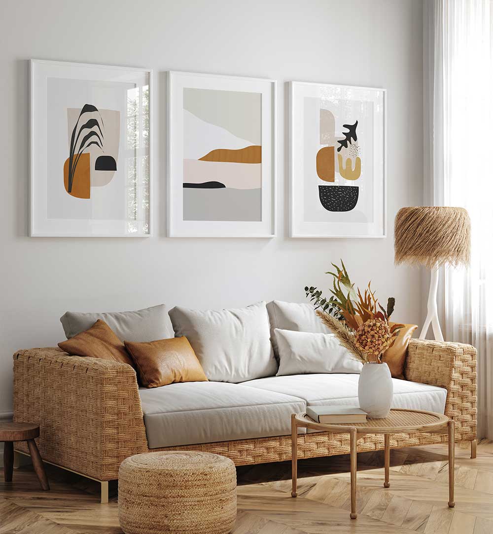 ORGANIC OASIS SET , SET OF 3 PAINTINGS