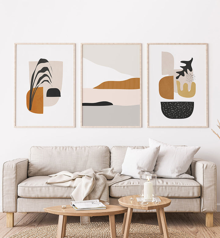 ORGANIC OASIS SET , SET OF 3 PAINTINGS
