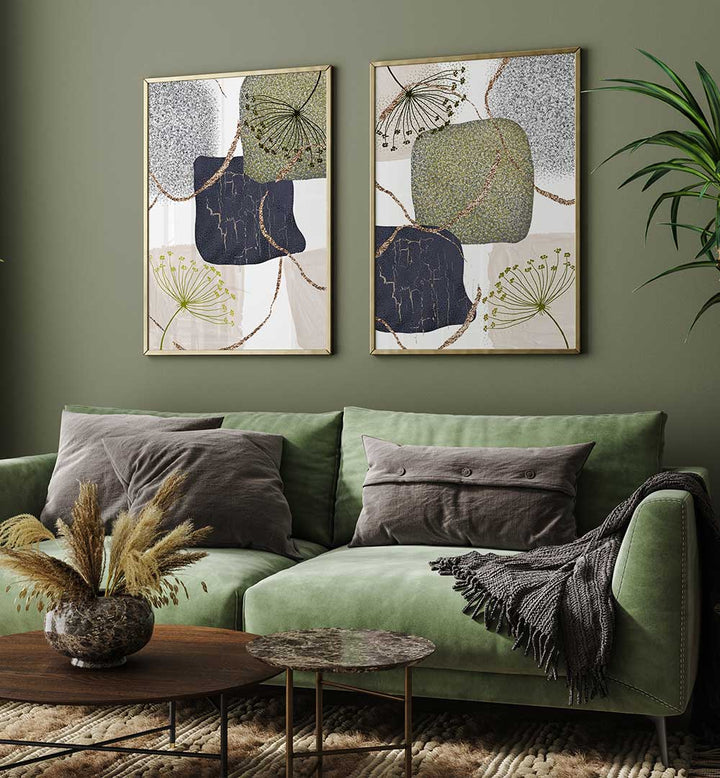 ORGANIC BOTANICA SET , SET OF 2 PAINTINGS