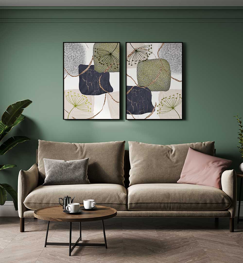 ORGANIC BOTANICA SET , SET OF 2 PAINTINGS