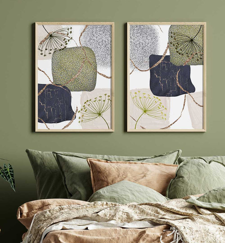 ORGANIC BOTANICA SET , SET OF 2 PAINTINGS