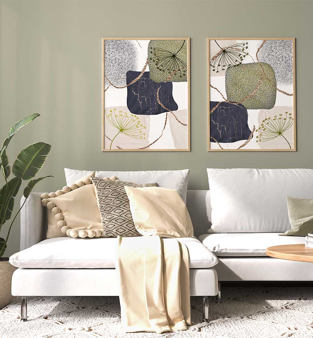 ORGANIC BOTANICA SET , SET OF 2 PAINTINGS