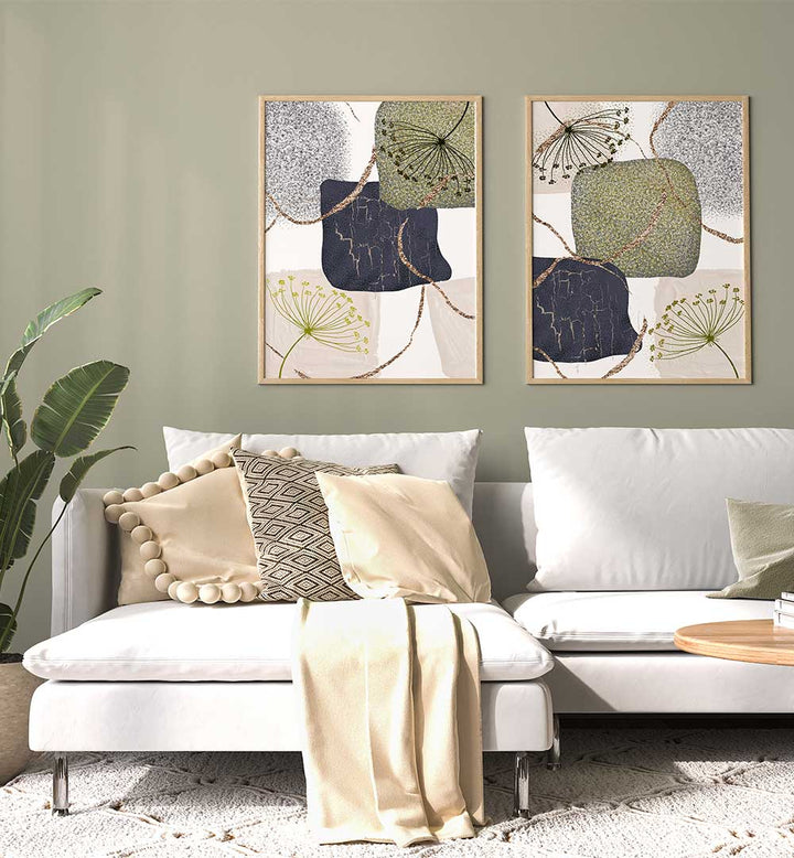 ORGANIC BOTANICA SET , SET OF 2 PAINTINGS