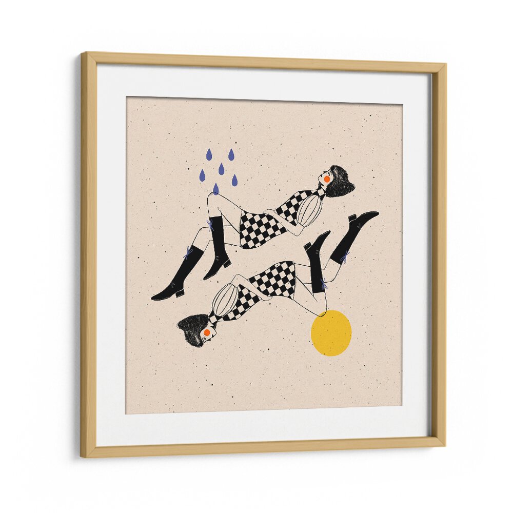 Oscillating By Julia Leister Wall Art Prints in Oak Wood Frame With Mount