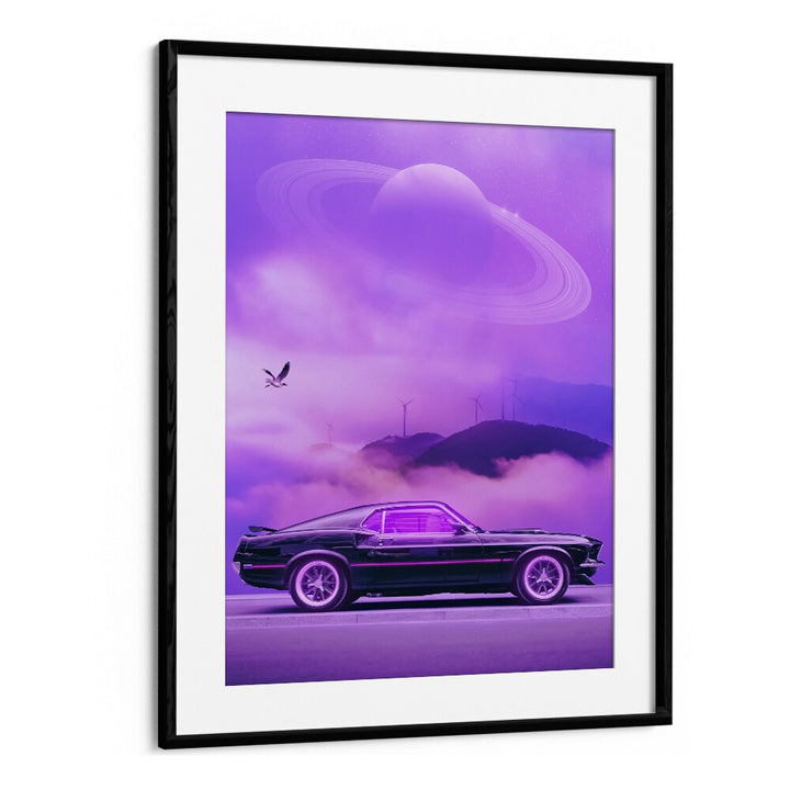 Outrun Drive By Ritvik Takkar Surrealism in Black Frame With Mount