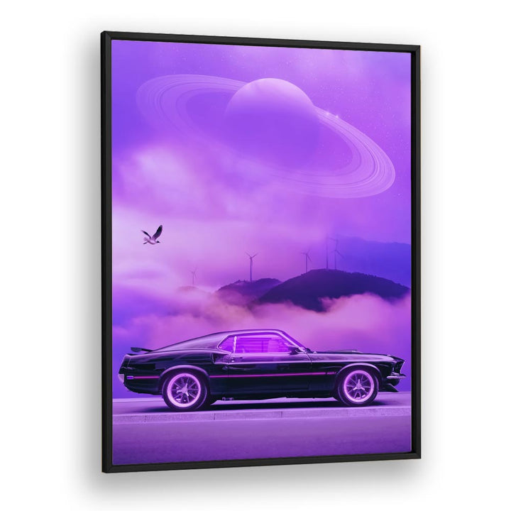 Outrun Drive By Ritvik Takkar Surrealism in Black Plain Frame