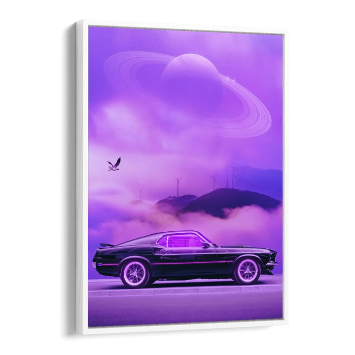 Outrun Drive By Ritvik Takkar Surrealism in White Floater Frame