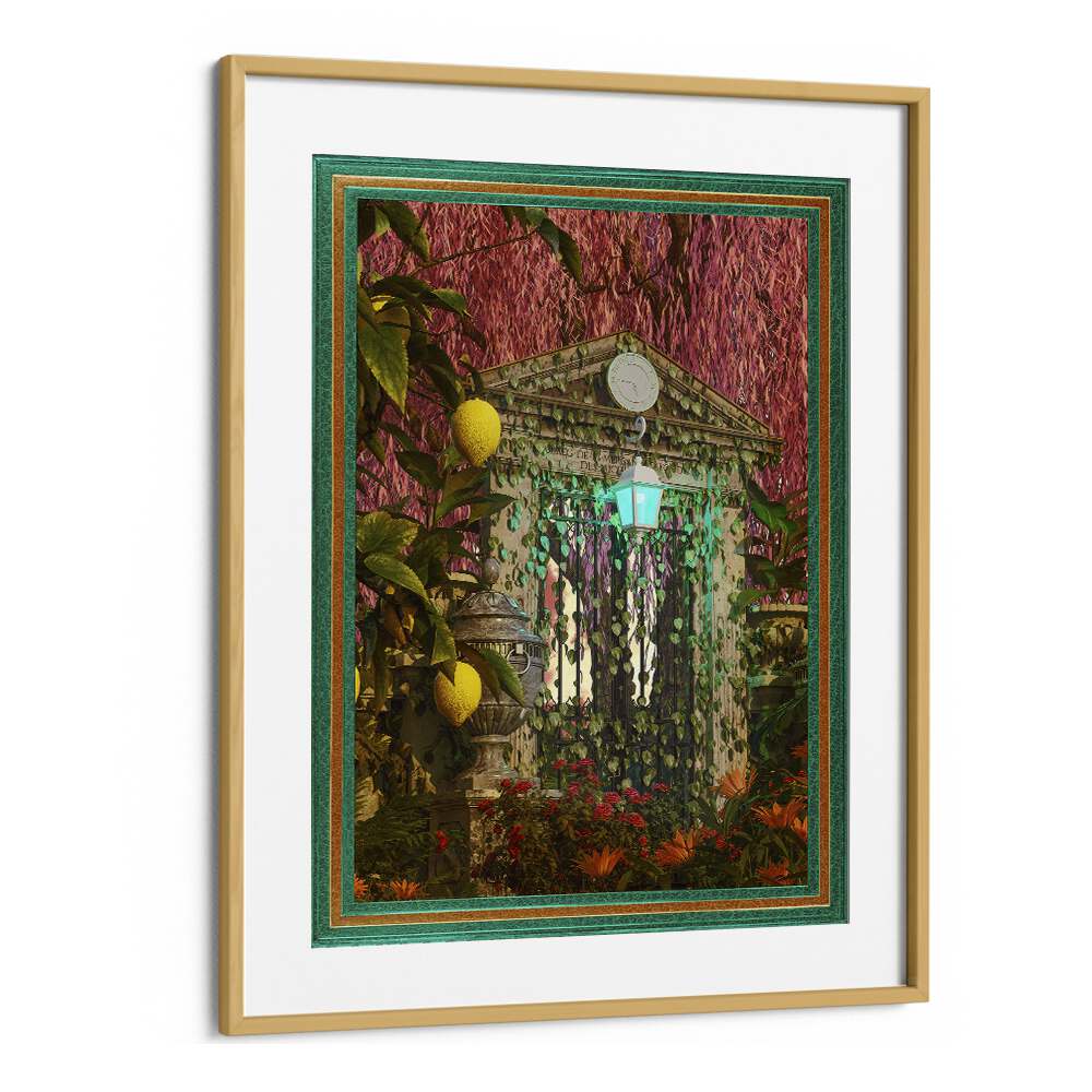 Over Growth By Cosmo Zach Surreal Art Prints Surrealism in Oak Wood Frame With Mount