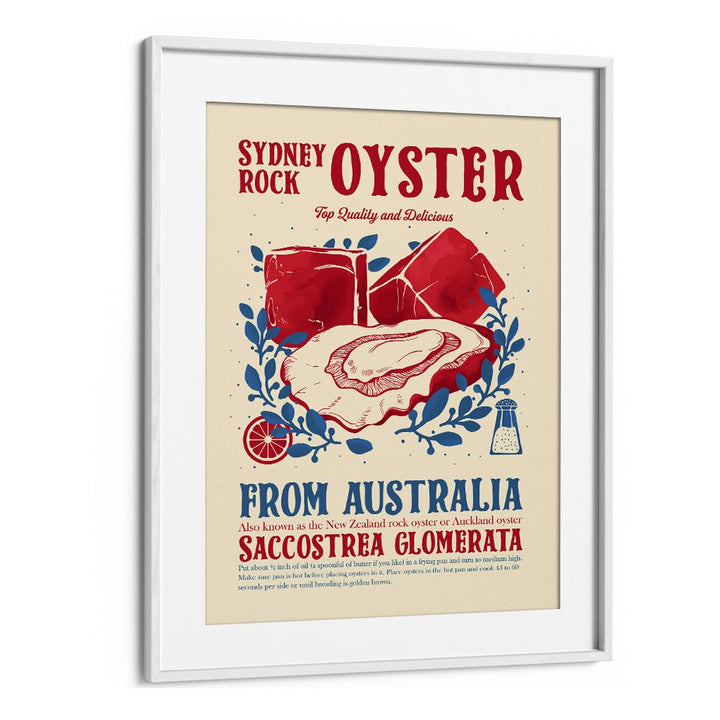 Oyster Kitchen Decor by Studio Mandariini Kitchen Posters Kitchen Art Prints in White Frame With Mount