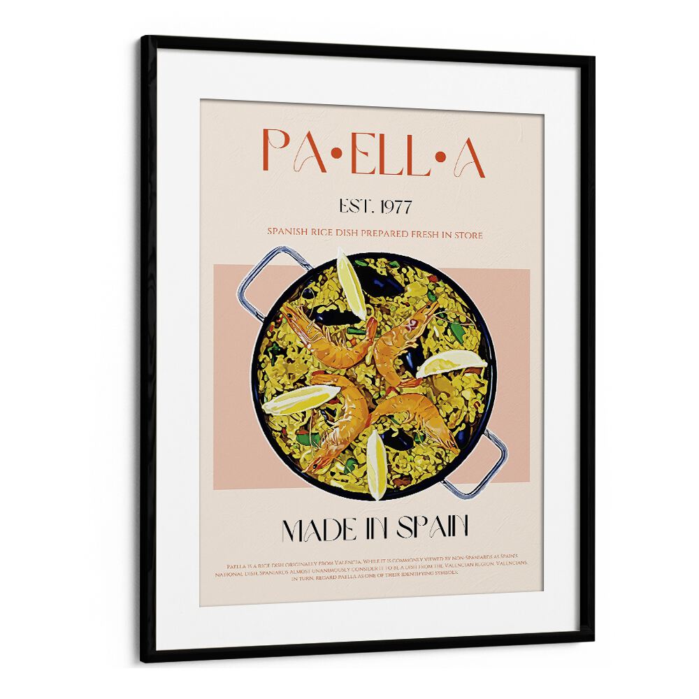 Paella Bar & Cafe Artwork in Black Frame With Mount