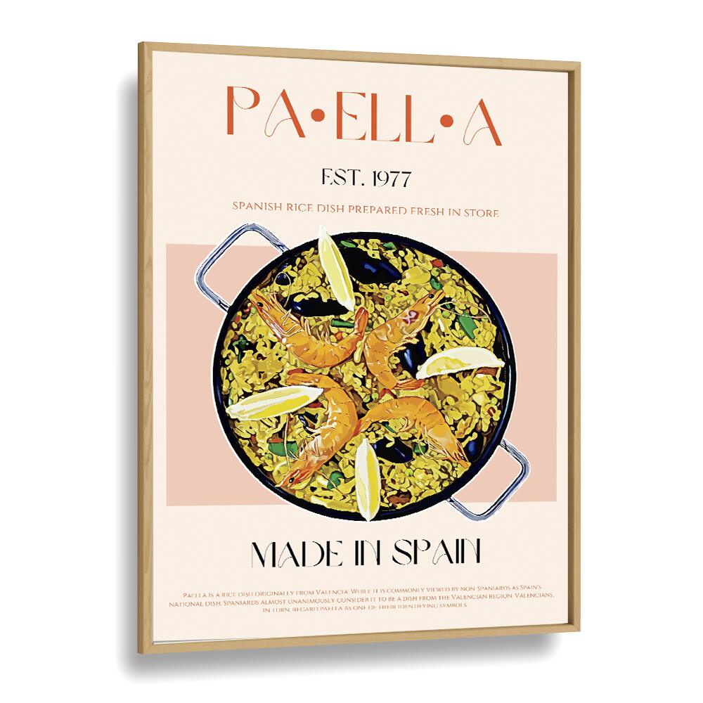 Paella Bar & Cafe Artwork in Oak Wood Plain Frame