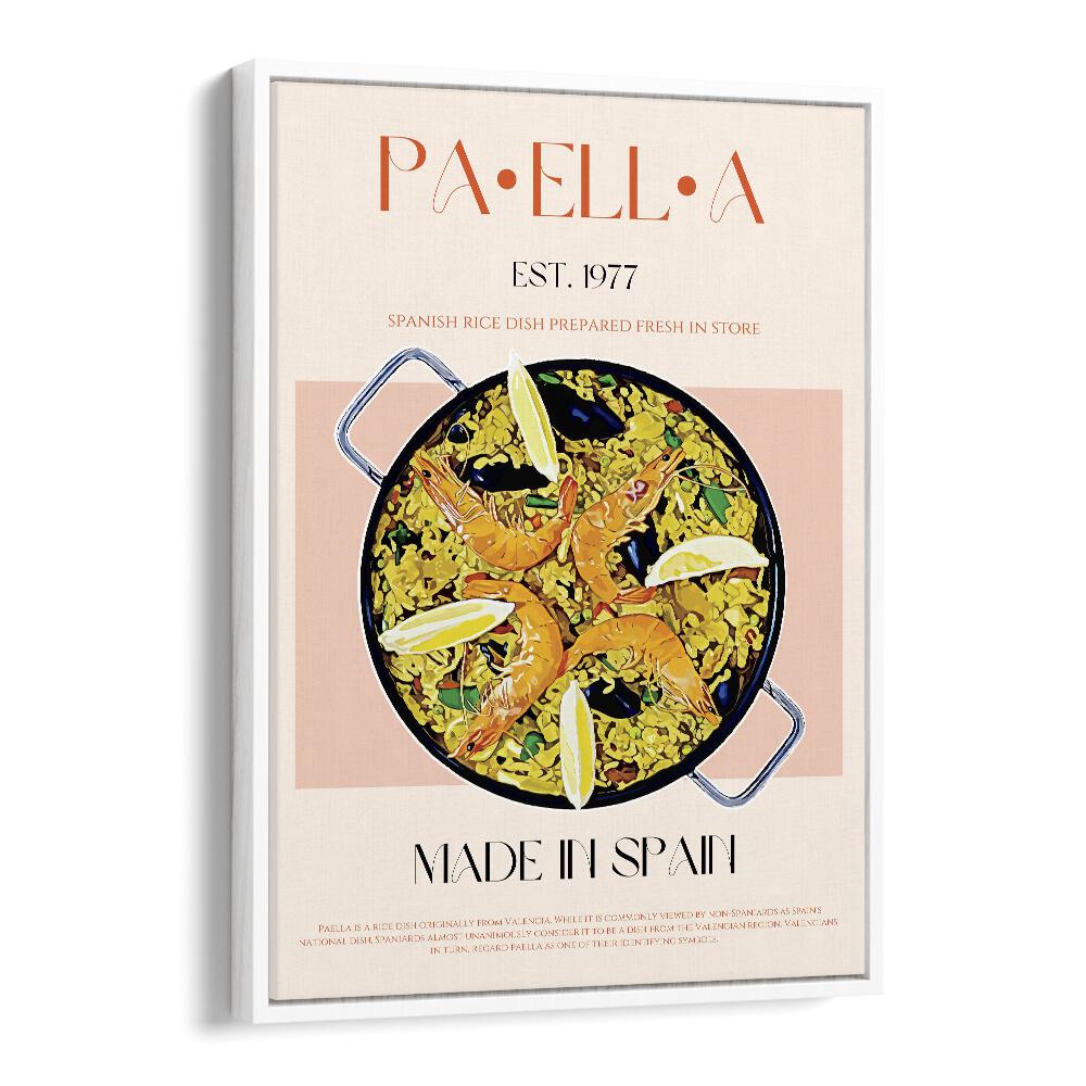 Paella Bar & Cafe Artwork in White Floater Frame