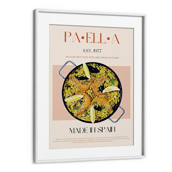 Paella Bar & Cafe Artwork in White Frame With Mount