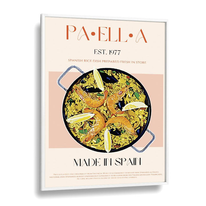 Paella Bar & Cafe Artwork in White Plain Frame