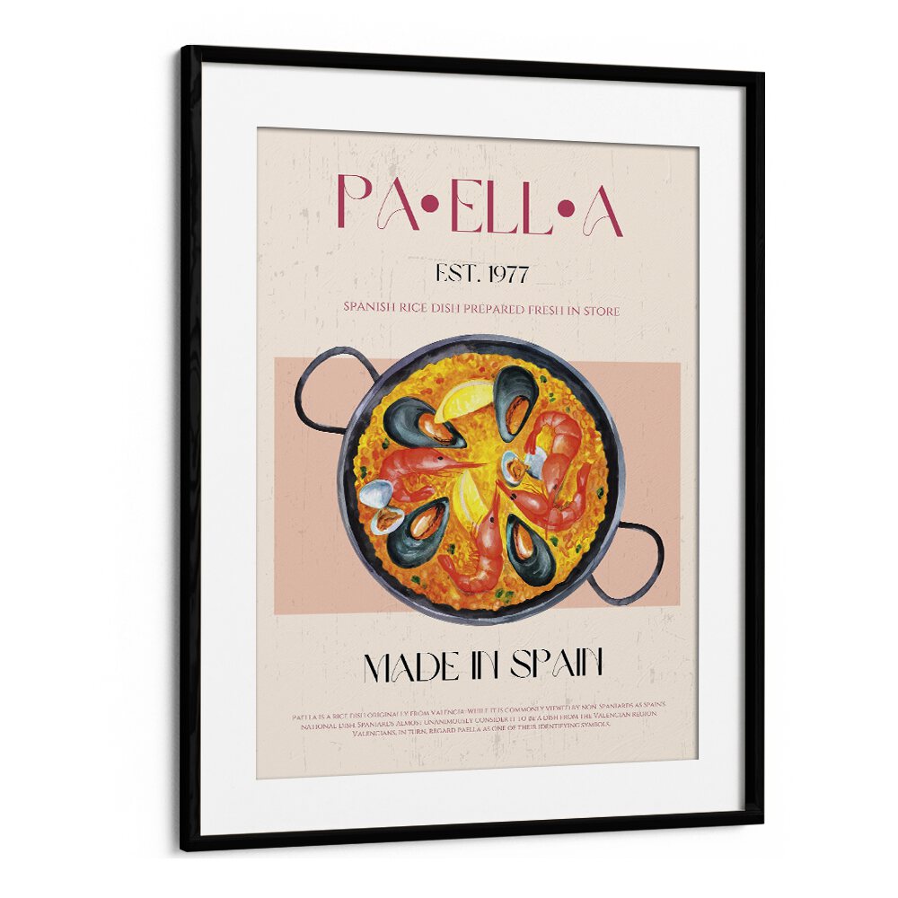 Paella I Bar & Cafe Artwork in Black Frame With Mount