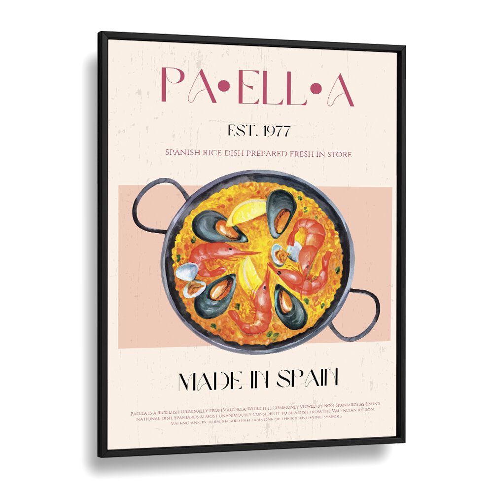 Paella I Bar & Cafe Artwork in Black Plain Frame