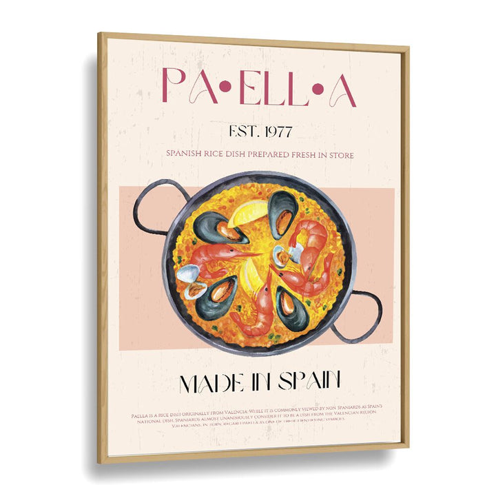 Paella I Bar & Cafe Artwork in Oak Wood Plain Frame