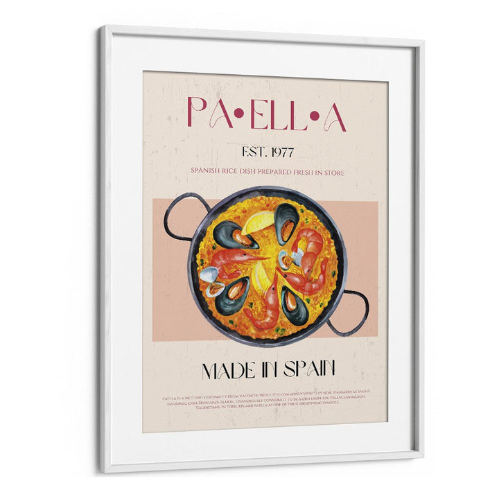 Paella I Bar & Cafe Artwork in White Frame With Mount