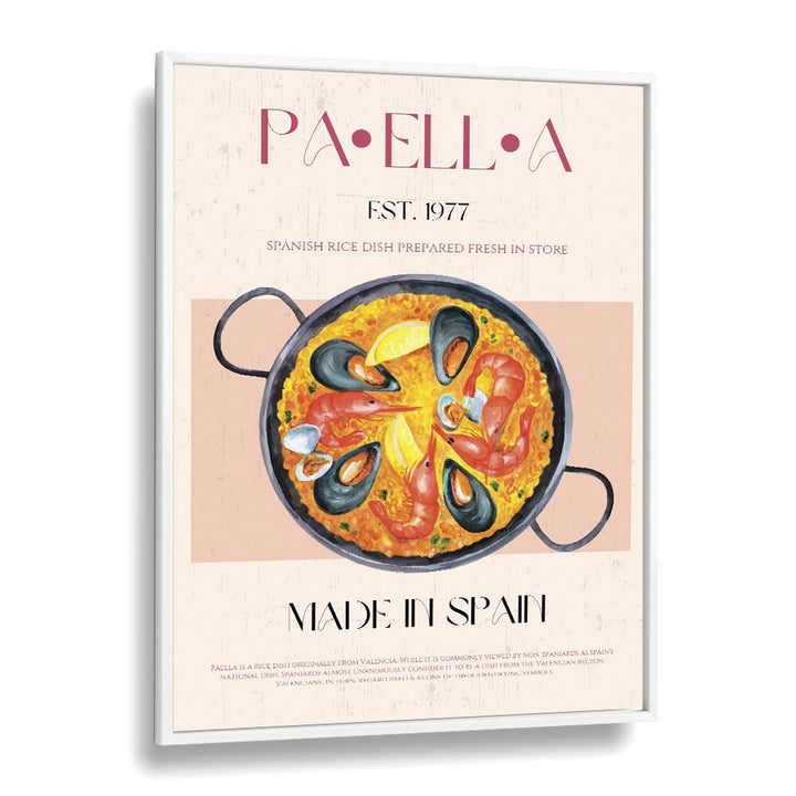 Paella I Bar & Cafe Artwork in White Plain Frame