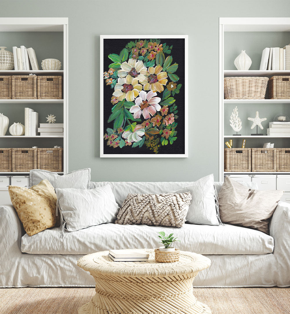 PAINTED FLOWERS , FLORAL FLOWER PAINTINGS