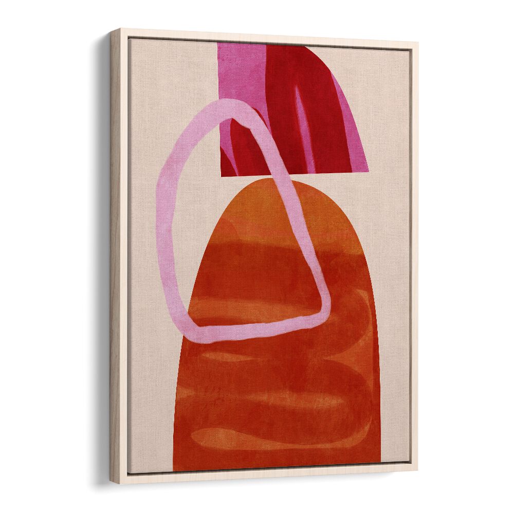 Painted Lines Kopie Abstract ArtArtwork in Oak Wood Floater Frame
