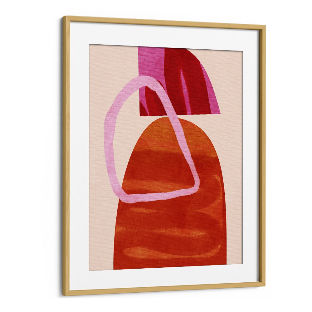 Painted Lines Kopie Abstract Art Artwork in Oak Wood Frame With Mount