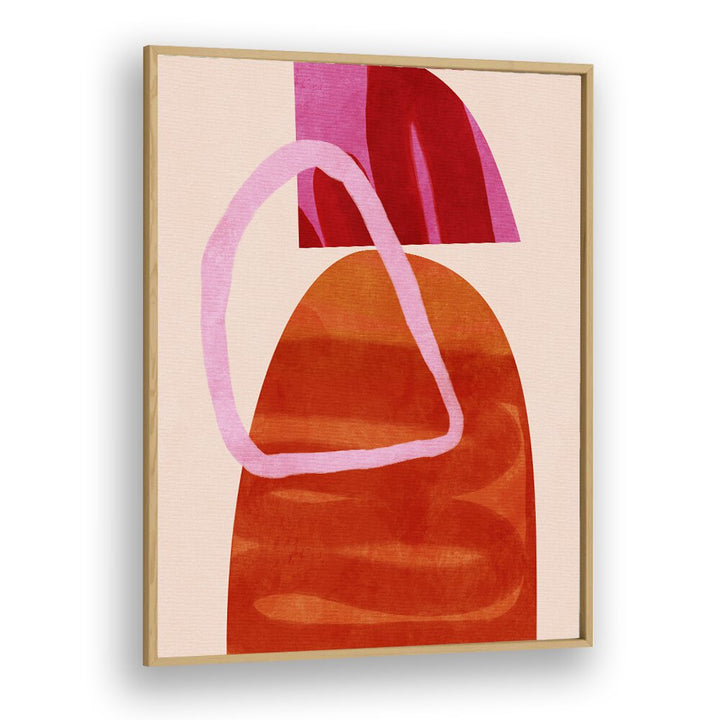 Painted Lines Kopie Abstract Art Artwork in Oak Wood Plain Frame