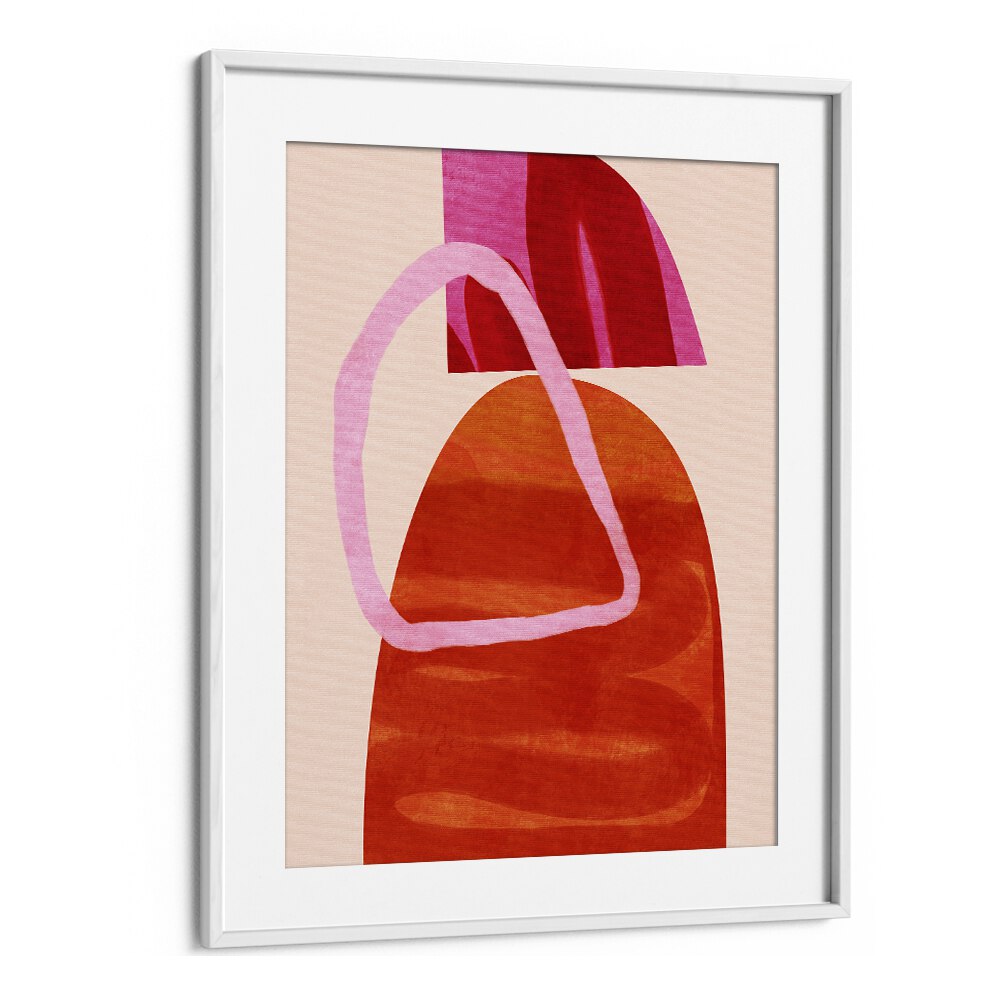 Painted Lines Kopie  Abstract Art Artwork  in White frame With Mount
