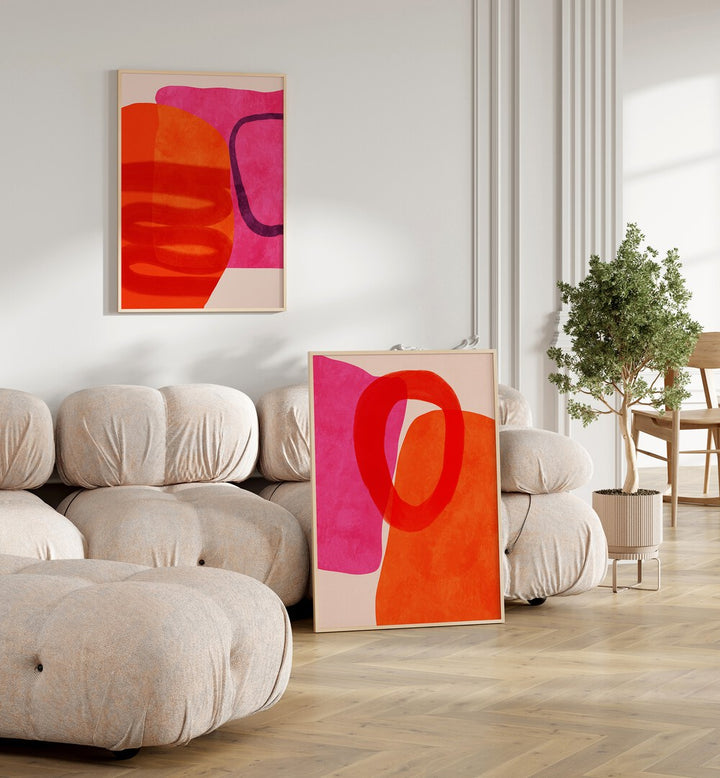 PAINTED LINES SET , SET OF 2 PAINTINGS