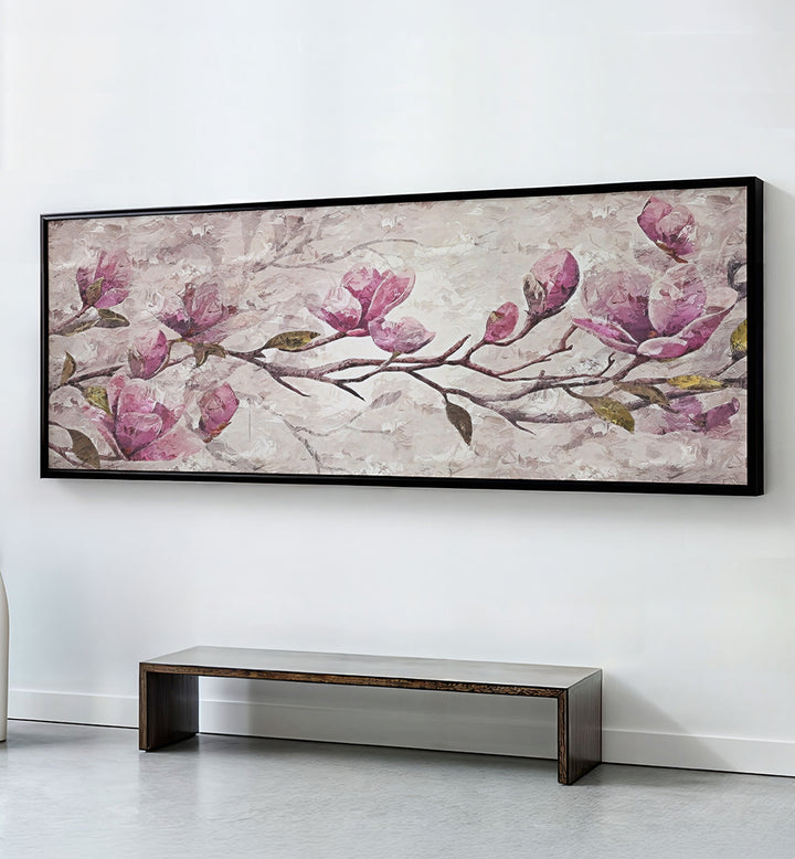 PAINTERLY MAGNOLIA BLOSSOMS , PANORAMIC ART