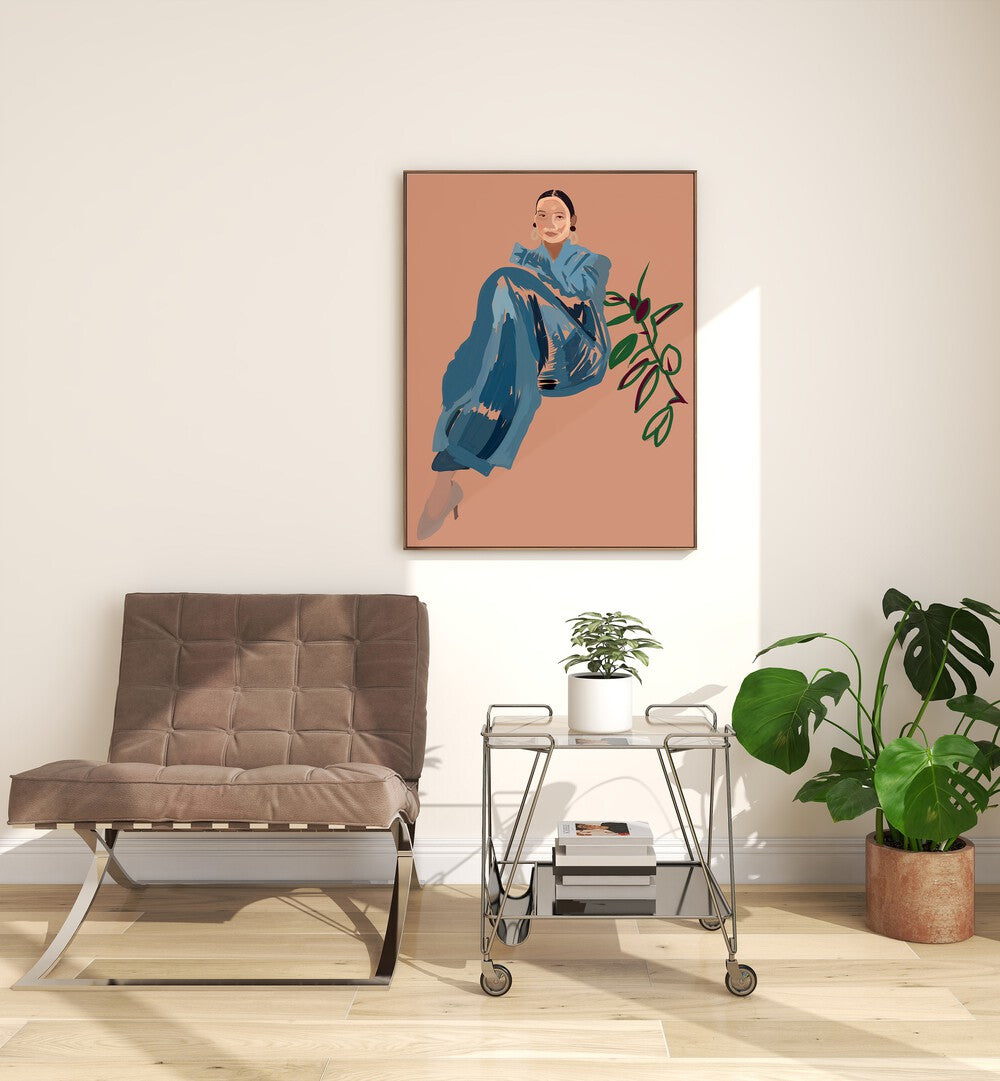 Stylish depiction of PAJAMA CHIC II, PORTRAITS showcasing comfort and elegance in a modern living space.