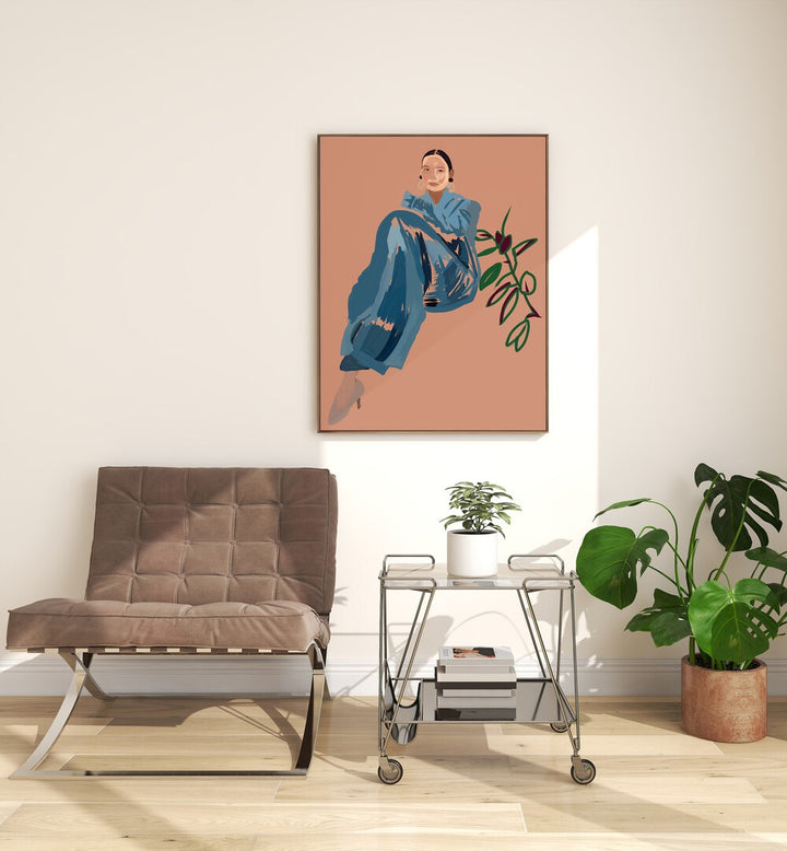 Stylish depiction of PAJAMA CHIC II, PORTRAITS showcasing comfort and elegance in a modern living space.