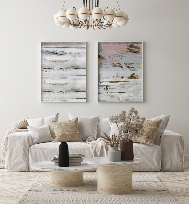 PALE REVERIE SET , SET OF 2 PAINTINGS