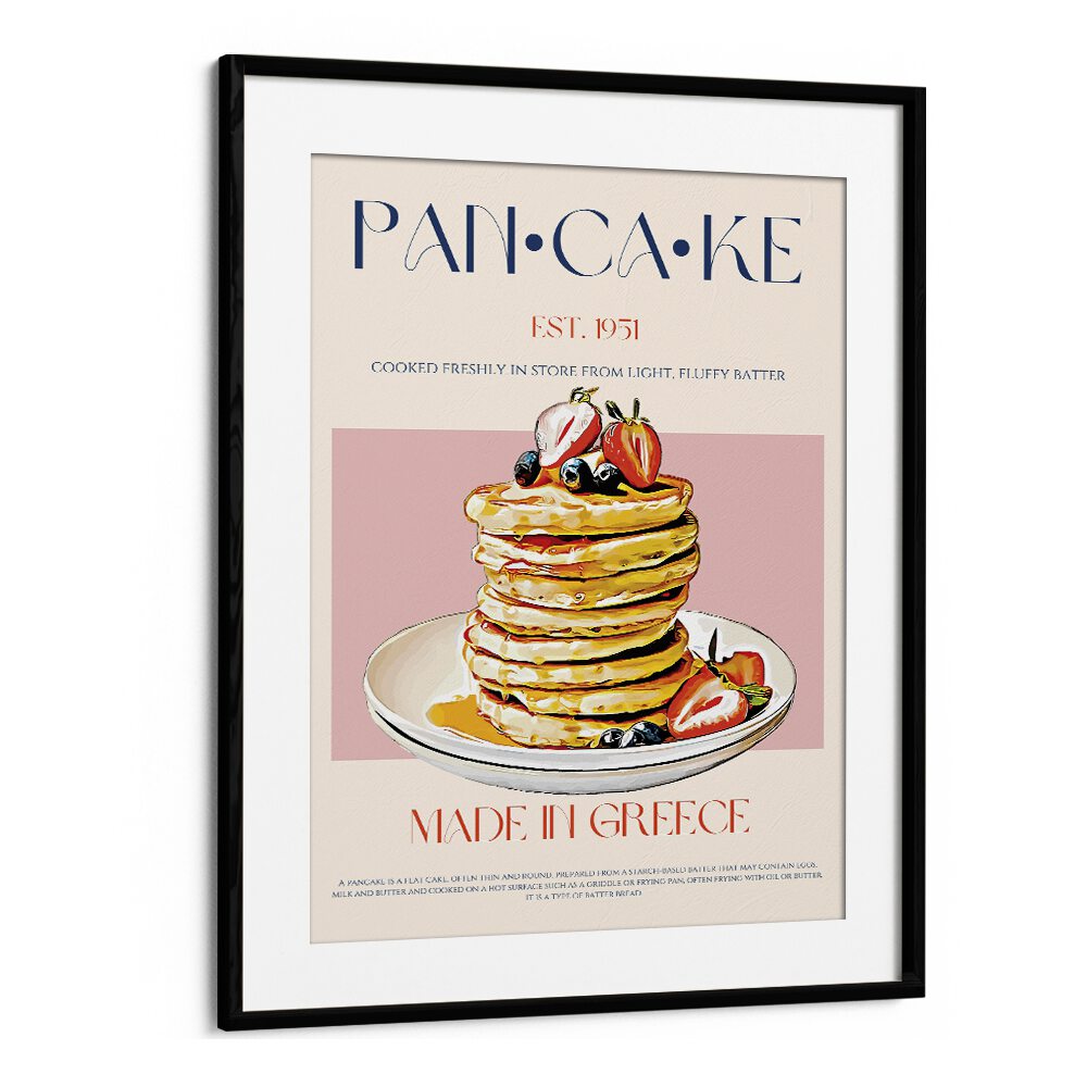 Pancake Bar & Cafe Artwork in Black Frame With Mount