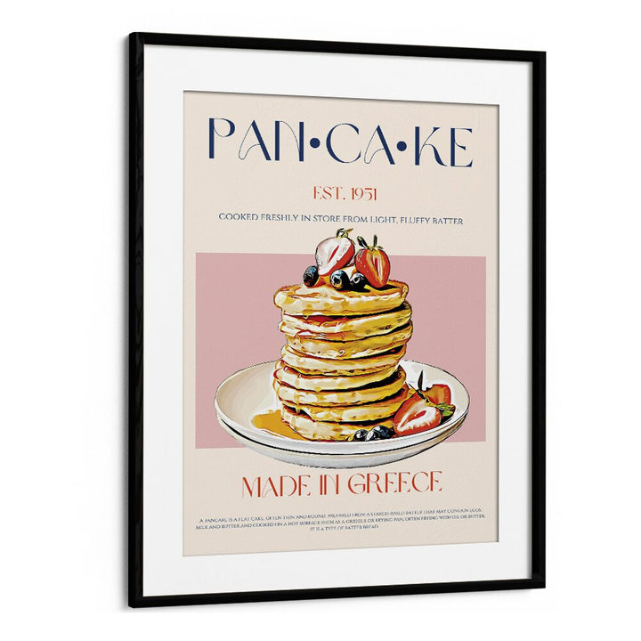 Pancake Bar & Cafe Artwork in Black Frame With Mount