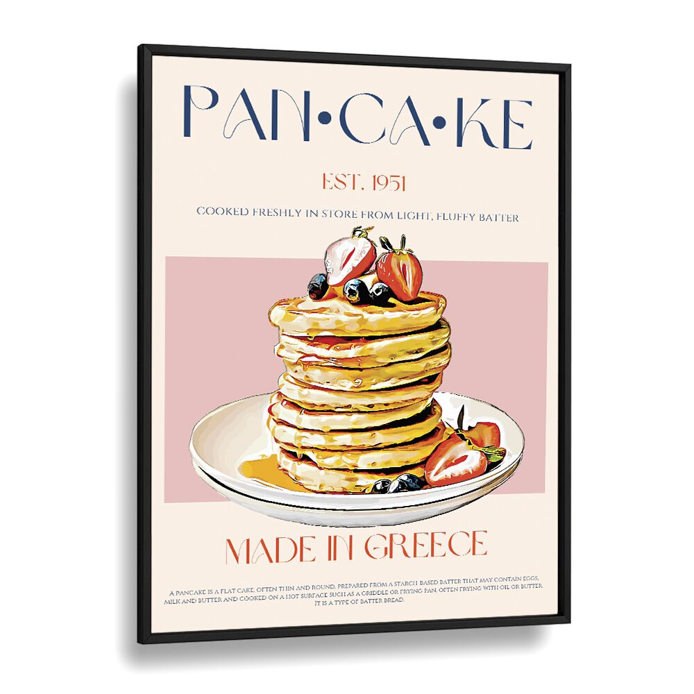 Pancake Bar & Cafe Artwork in Black Plain Frame