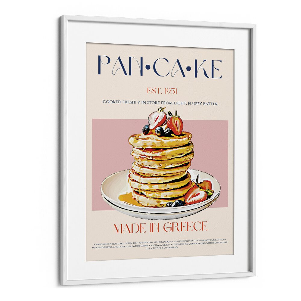 Pancake Bar & Cafe Artwork in White Frame With Mount