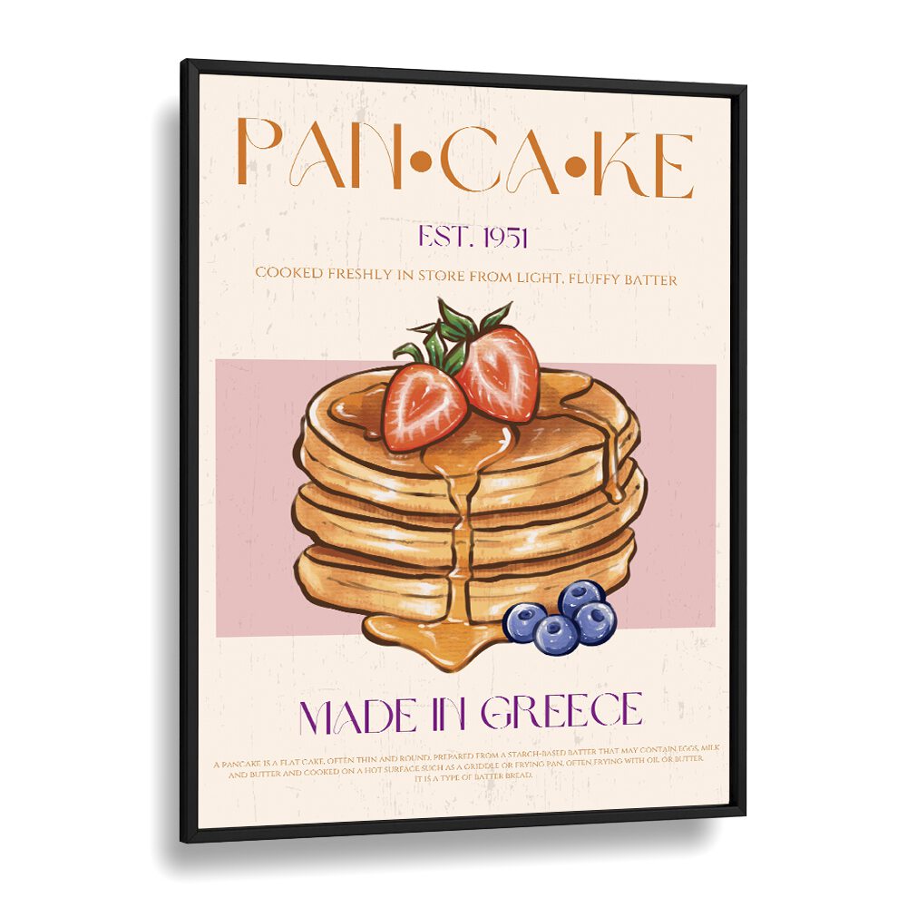 Pancake I Bar & Cafe Artwork in Black Plain Frame