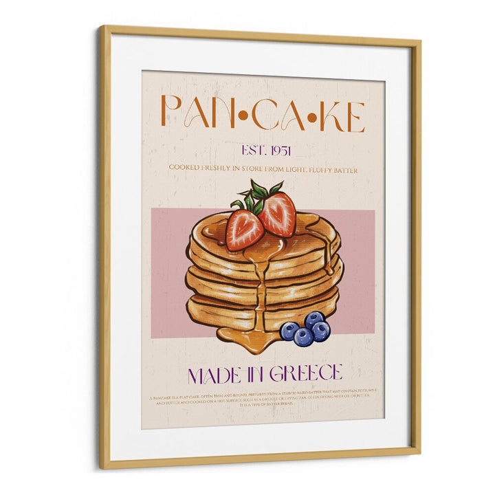 Pancake I Bar & Cafe Artwork in Oak Wood Frame With Mount